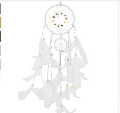 HKM-629459 Colorful Feather Dreamcatcher Wall Decoration - Pink, White, Blue, Purple, Green