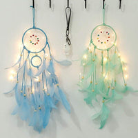 HKM-629459 Colorful Feather Dreamcatcher Wall Decoration - Pink, White, Blue, Purple, Green