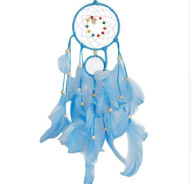 HKM-629459 Colorful Feather Dreamcatcher Wall Decoration - Pink, White, Blue, Purple, Green