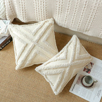 HKM-629587 Moroccan Style Tassel Tufted Pillow Cover - 45x45cm & 30x50cm Options