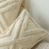 HKM-629587 Moroccan Style Tassel Tufted Pillow Cover - 45x45cm & 30x50cm Options