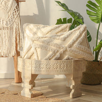 HKM-629587 Moroccan Style Tassel Tufted Pillow Cover - 45x45cm & 30x50cm Options