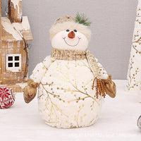 HKM-629587 Velvet Christmas Snowman Decor with Pointed and Round Hats in Various Sizes