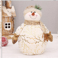 HKM-629587 Velvet Christmas Snowman Decor with Pointed and Round Hats in Various Sizes