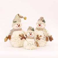HKM-629587 Velvet Christmas Snowman Decor with Pointed and Round Hats in Various Sizes