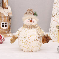 HKM-629587 Velvet Christmas Snowman Decor with Pointed and Round Hats in Various Sizes