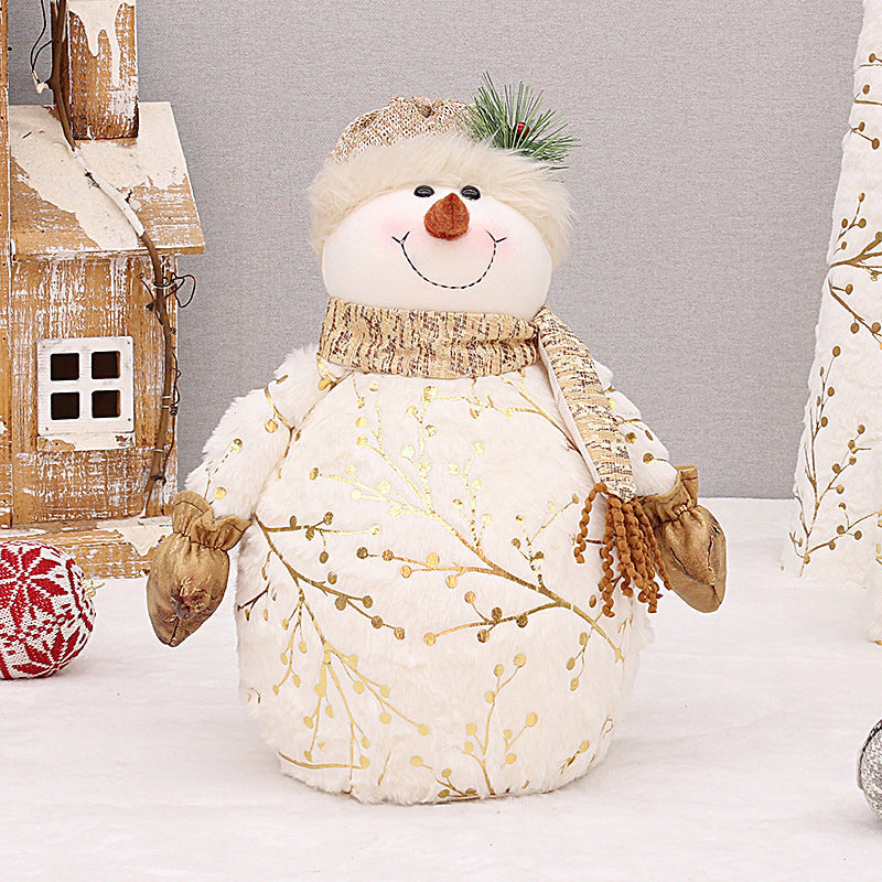 HKM-629587 Velvet Christmas Snowman Decor with Pointed and Round Hats in Various Sizes