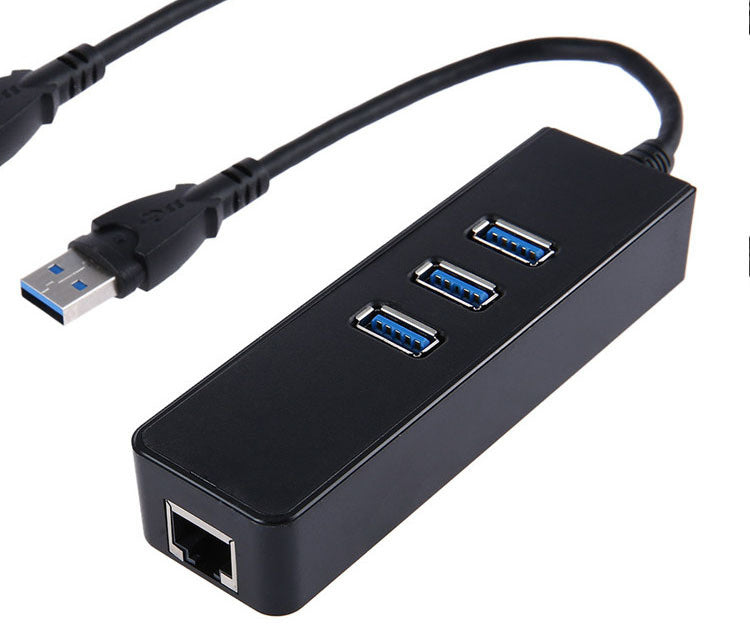 HKM-629651 USB 3.0 Gigabit Ethernet Hub with LED Indicator, Model xjx-qz3.0u, 1000Mbps Network Card