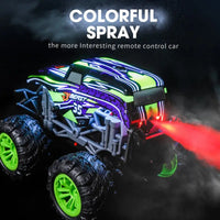 HKM-629715 Remote Control 1/18 Scale Music Spray Stunt Car Toy for Kids - Electric Indoor/Outdoor Vehicle