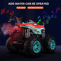 HKM-629715 Remote Control 1/18 Scale Music Spray Stunt Car Toy for Kids - Electric Indoor/Outdoor Vehicle