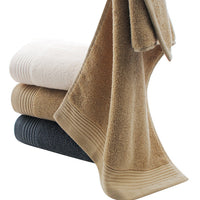 HKM-629715 Thickened Cotton Embroidered Face Washing Towel - 75x35 cm - White, Khaki, Dark Blue