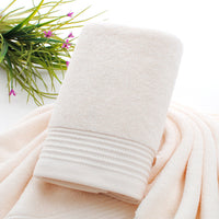 HKM-629715 Thickened Cotton Embroidered Face Washing Towel - 75x35 cm - White, Khaki, Dark Blue