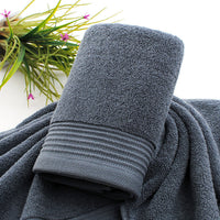 HKM-629715 Thickened Cotton Embroidered Face Washing Towel - 75x35 cm - White, Khaki, Dark Blue