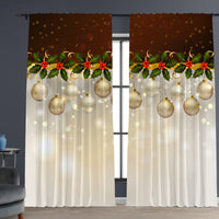 HKM-629843 Christmas 3D Printed Floral Curtains - Set of 2, Various Sizes and High Shading 71%-90%