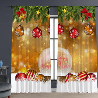 HKM-629843 Christmas 3D Printed Floral Curtains - Set of 2, Various Sizes and High Shading 71%-90%