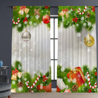 HKM-629843 Christmas 3D Printed Floral Curtains - Set of 2, Various Sizes and High Shading 71%-90%