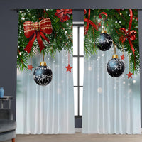 HKM-629843 Christmas 3D Printed Floral Curtains - Set of 2, Various Sizes and High Shading 71%-90%