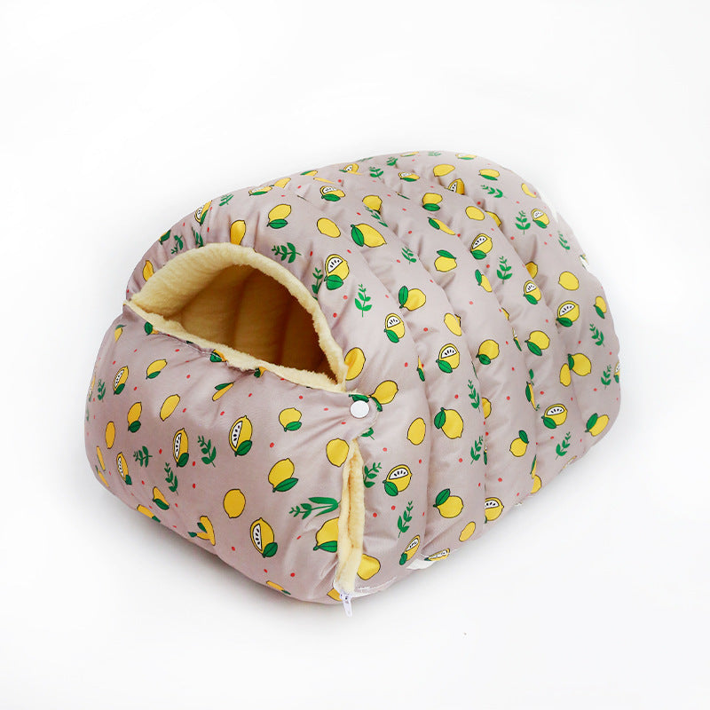 HKM-629843 Four Seasons Universal Removable Washable House Closed Cat Kennel Enclosed Cat Nest Sleeping Bag With Plus Space