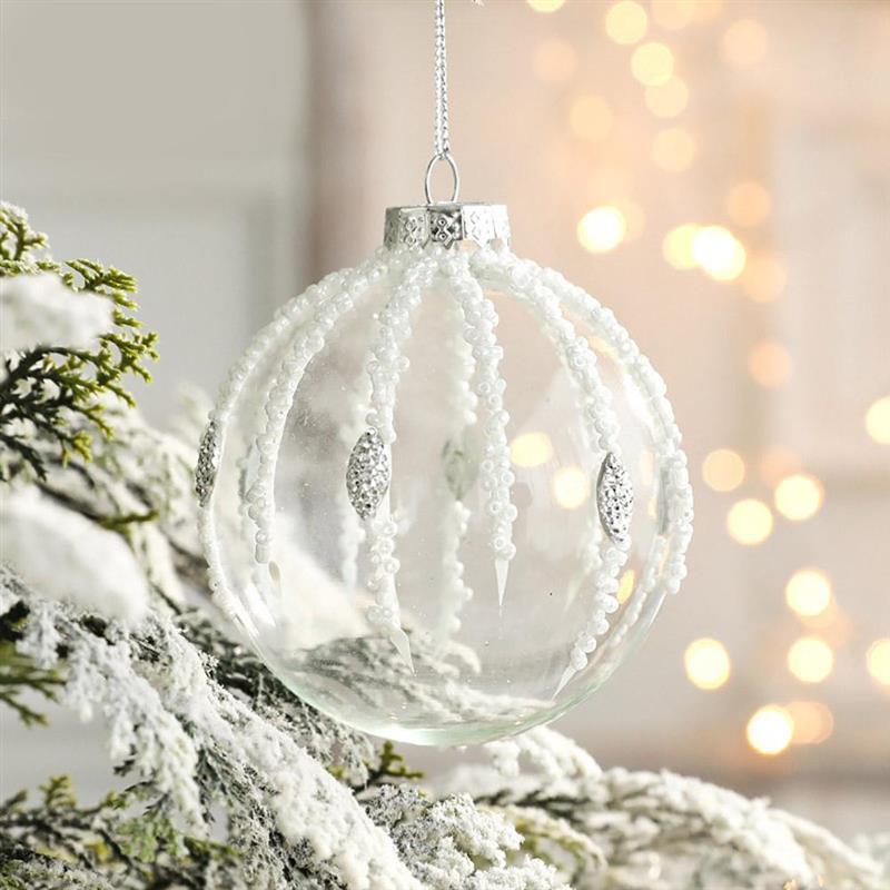 HKM-629907 Clear Hanging Ball Ornament for Christmas Tree and Festive Decor