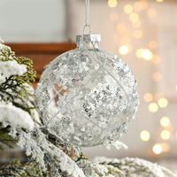 HKM-629907 Clear Hanging Ball Ornament for Christmas Tree and Festive Decor