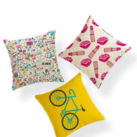 HKM-629971 Cartoon-Inspired Cotton and Linen Pillowcase with Polyester Filling