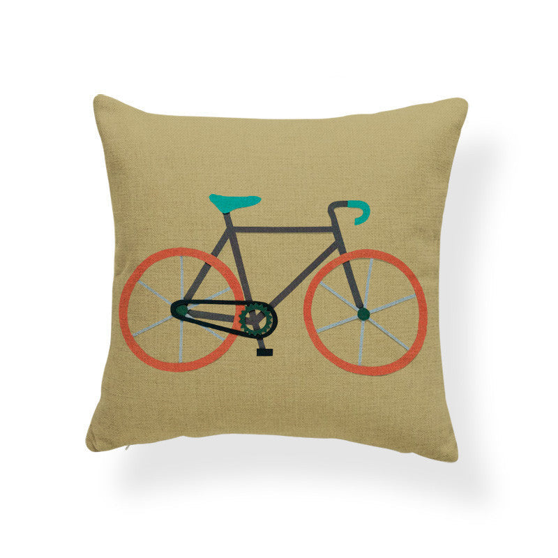 KTX-629971 Cartoon-Inspired Cotton and Linen Pillowcase with Polyester Filling