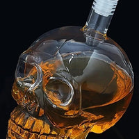 HKM-630099 Handmade Crystal Skull Glass Bottle 350ml for Whiskey, Liquor, or Beverage Serving
