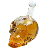 HKM-630099 Handmade Crystal Skull Glass Bottle 350ml for Whiskey, Liquor, or Beverage Serving