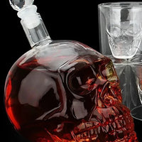 HKM-630099 Handmade Crystal Skull Glass Bottle 350ml for Whiskey, Liquor, or Beverage Serving