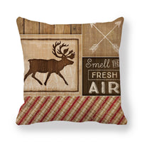 HKM-630099 Wild Animal Cartoon Linen Pillow Cover - 45x45cm, Chinese Style, Multiple Colors
