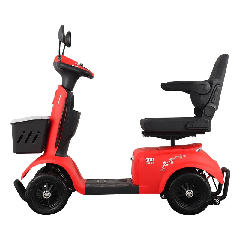 KTX-630163 4 Wheel Electric Mobility Scooter with Electromagnetic Brakes, LED Lights, and 40-60km Range