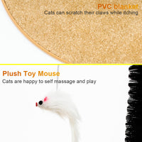 HKM-630227 Arch Type Cat Massage Brush and Scratch Pad with Plush Toy Mouse