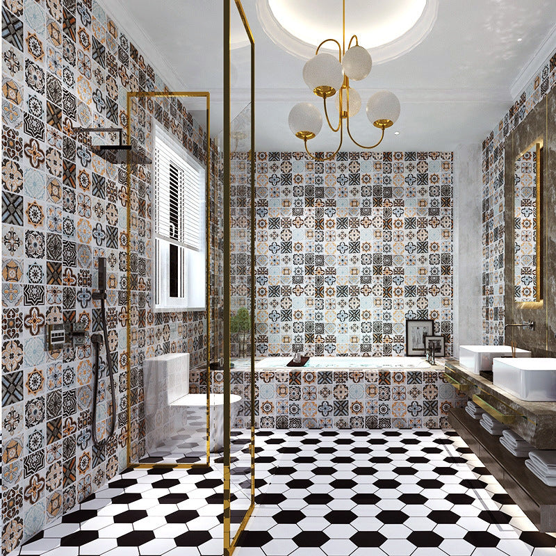HKM-630227 PVC Self-Adhesive Sticker Ciment Tiles - Moisture-Proof, Anti-Mildew, Sound Insulation - 60cm x 1m