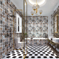HKM-630227 PVC Self-Adhesive Sticker Ciment Tiles - Moisture-Proof, Anti-Mildew, Sound Insulation - 60cm x 1m