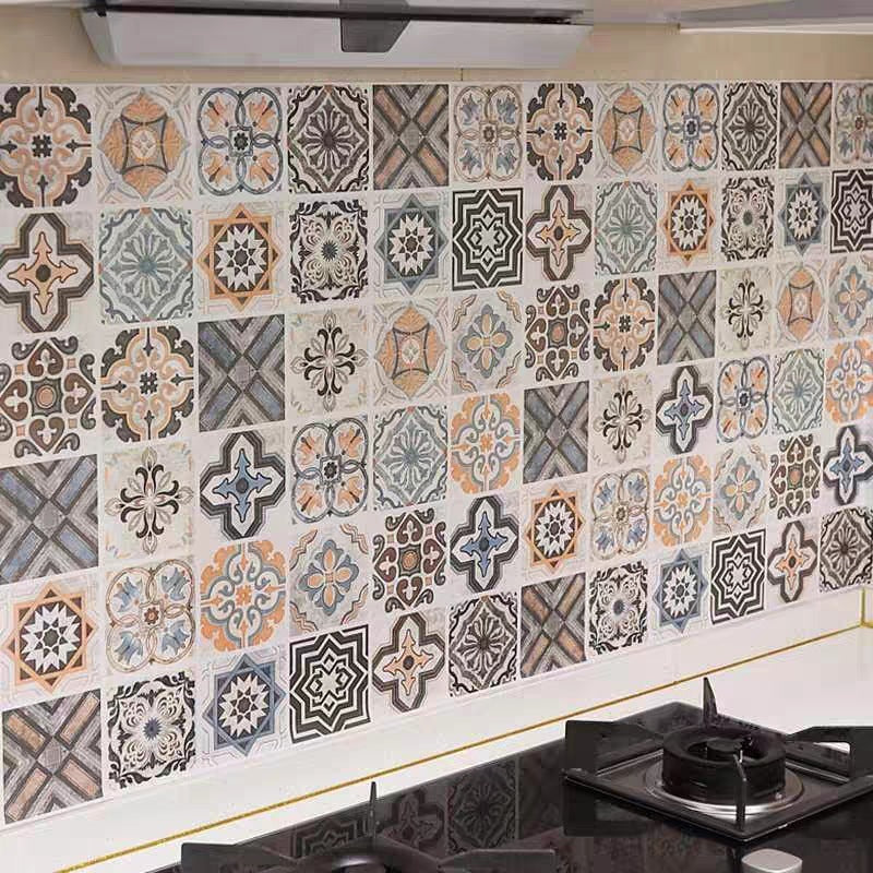 HKM-630227 PVC Self-Adhesive Sticker Ciment Tiles - Moisture-Proof, Anti-Mildew, Sound Insulation - 60cm x 1m