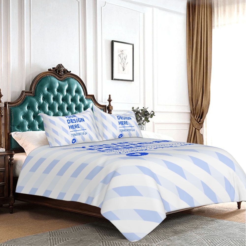 HKM-630291 Skin-Friendly Breathable 86x70in Microfiber Bedding Set with Pillowcases - Vibrant Colors, Soft Comfort