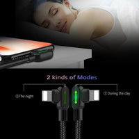 HKM-630355 90 Degree USB Gaming Charger for iPhone - 1.8m Micro USB Data Cable with Intelligent Protection