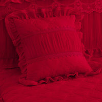 HKM-630355 Lace Quilted Padded Pillowcase - Stylish Soft Cushion Cover in Multiple Colors, 50x50cm