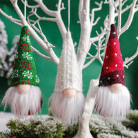 HKM-630419 12 Pcs Christmas Gnome Ornaments Set - Small Hanging Tomte Santa Decorations for Tree and Holiday Decor
