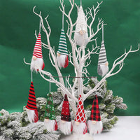 HKM-630419 12 Pcs Christmas Gnome Ornaments Set - Small Hanging Tomte Santa Decorations for Tree and Holiday Decor