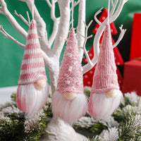 HKM-630419 12 Pcs Christmas Gnome Ornaments Set - Small Hanging Tomte Santa Decorations for Tree and Holiday Decor