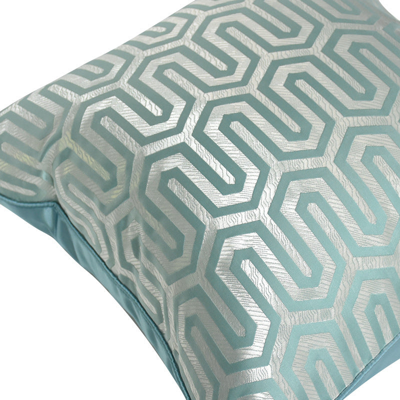 HKM-630419 Light Blue Geometric Abstract Throw Pillowcase, Polyester Fiber, 45x45cm, 50x50cm, 30x50cm