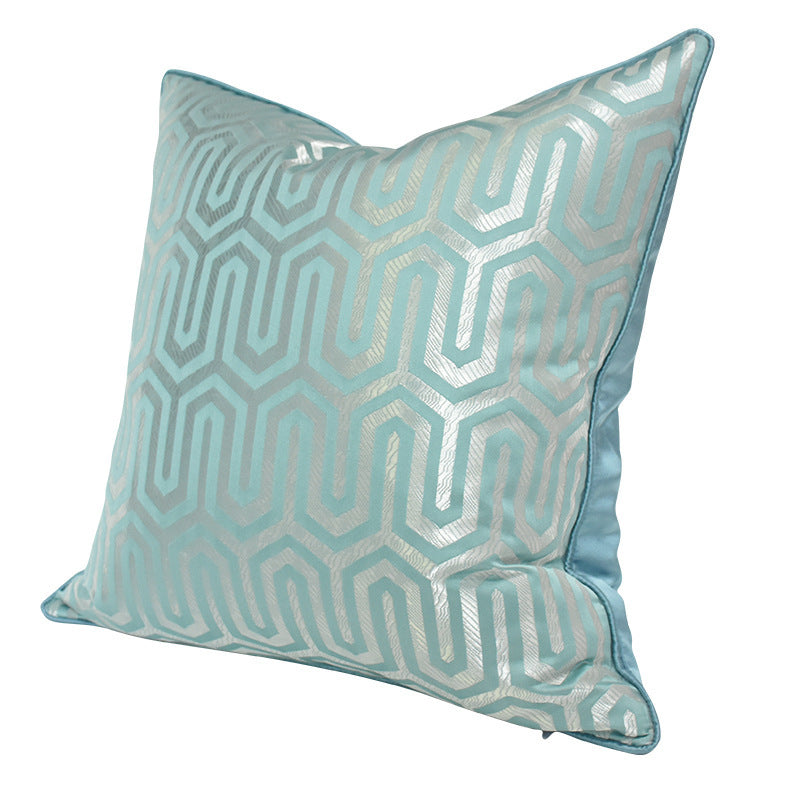 HKM-630419 Light Blue Geometric Abstract Throw Pillowcase, Polyester Fiber, 45x45cm, 50x50cm, 30x50cm