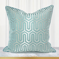 HKM-630419 Light Blue Geometric Abstract Throw Pillowcase, Polyester Fiber, 45x45cm, 50x50cm, 30x50cm