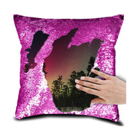 HKM-630995 Personalized Magic Sequin Pillow Cover with Custom Photo & Text - 16 x 16 Inches