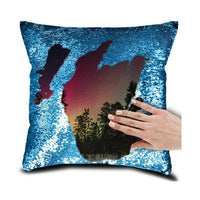 HKM-630995 Personalized Magic Sequin Pillow Cover with Custom Photo & Text - 16 x 16 Inches
