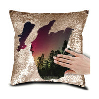 HKM-630995 Personalized Magic Sequin Pillow Cover with Custom Photo & Text - 16 x 16 Inches