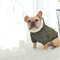 HKM-631123 Cotton Winter Dog Coat with Plus Velvet Thickening in Red and Green