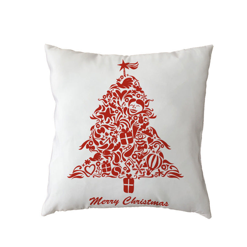KTX-631123 Holiday Series Christmas Tree Pattern Polyester Pillow Cover, 45x45cm, Blended Fabric