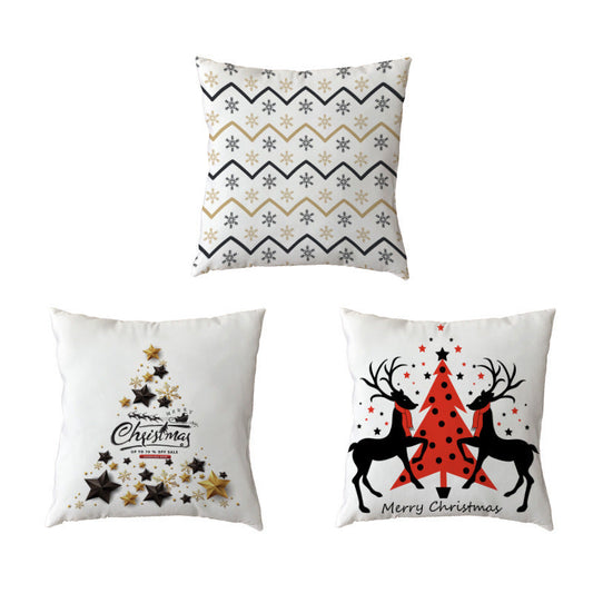 KTX-631123 Holiday Series Christmas Tree Pattern Polyester Pillow Cover, 45x45cm, Blended Fabric